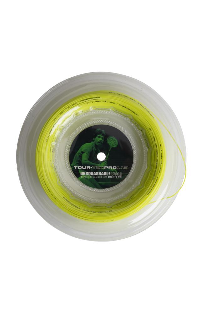 UNSQUASHABLE TOUR-TEC PRO 1.18 Squash String - Yellow - 100M Reel